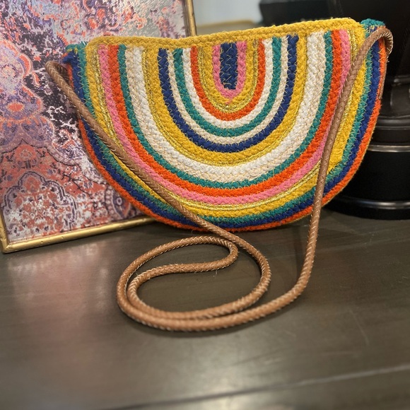 American Eagle Rainbow Woven Crossbody Bag - Picture 5 of 8